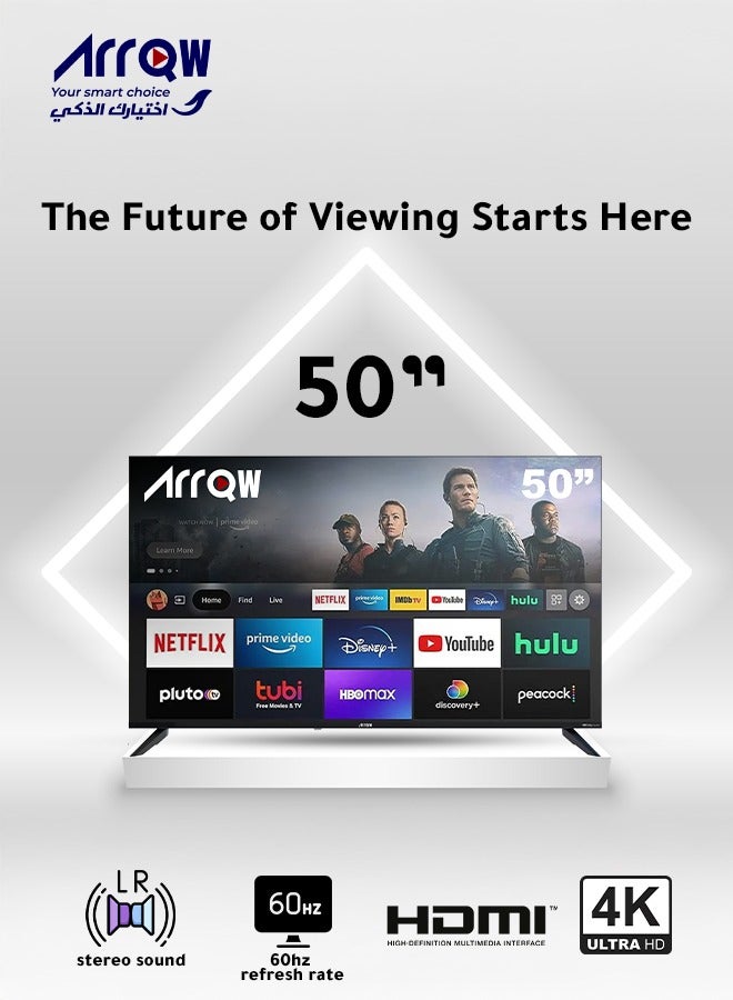 50-Inch 4K Ultra HD Smart Android LED TV-Frame Less Design, Mirror Cast And E-Share, HDMI\USB\ Wi-Fi Input, Netflix, YouTube, Disney RO-50LCS-11