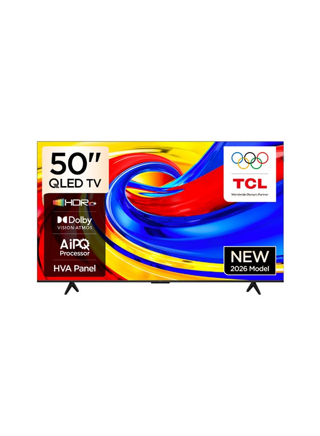 تلفاز QLED بريموم 50 بوصه، 4K UHD، جوجل تي في، 60 هرتز، دولبي فيجن، موديل سنه 2026، ضمان لمده 2 سنوات
