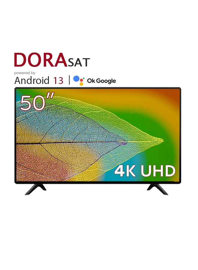 شاشه ذكيه 50 بوصه بنظام تشغيل اندرويد 13 - دقه فائقه الوضوح 4K - موديل DST50U + حامل جداري مجاني