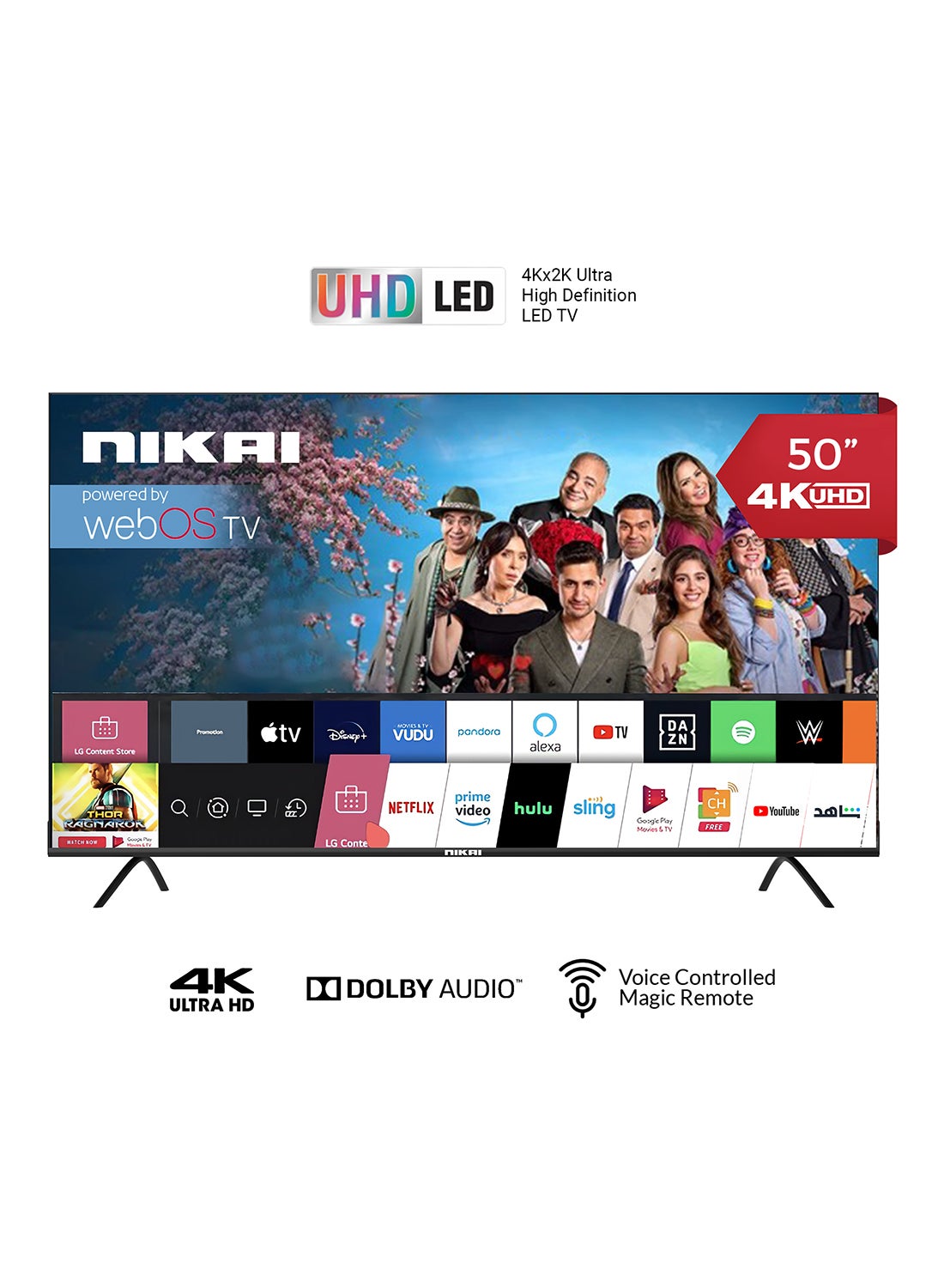 تلفزيون ذكي من الفئه البلاتينيه مقاس 50 بوصه بدقه 4K UHD مع نظام التشغيل WEBOS + جهاز التحكم السحري
