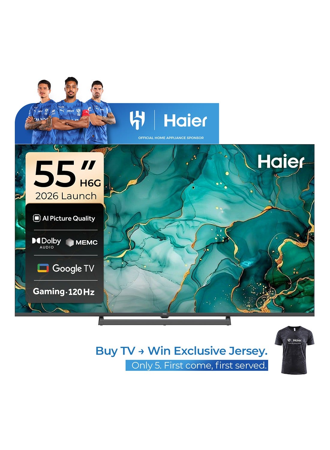 55INch 4K QLED Smart Google TV | Gaming@120HZ | Dolby Vision & Atmos | MEMC/VRR/ALLM | 2+32GB RAM/ROM | Voice Control | HDR10 | Chromecast | HDMI 2.1 | Premium Bezel-Less Design - 2026 Model Year - 2 Years Warranty - 55H6GUX black