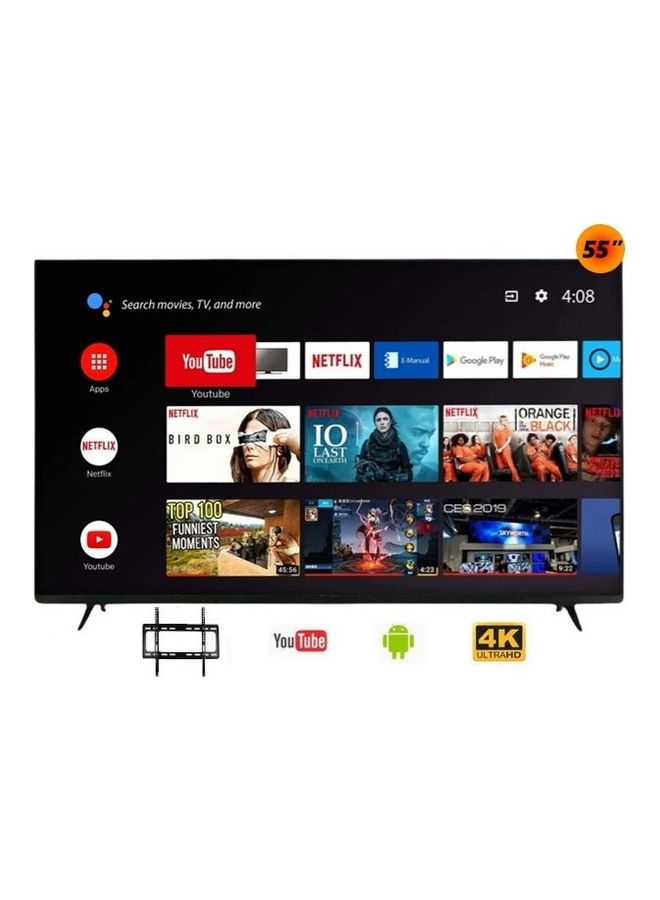 شاشه تلفزيون 4K 55 بوصه ذكيه تعمل بنظام اندرويد