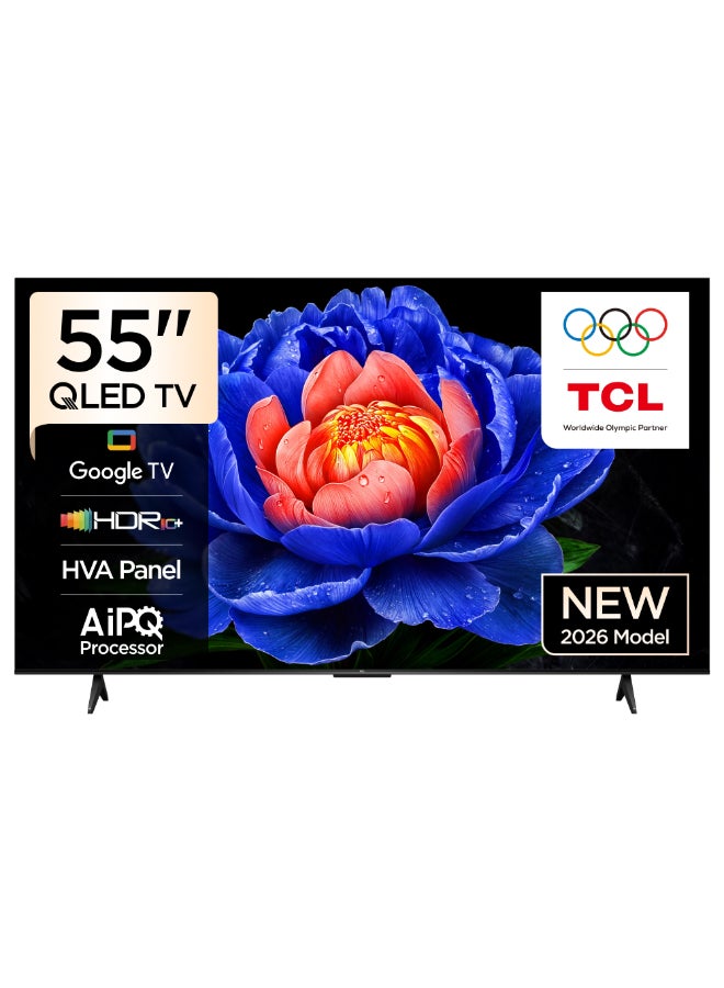 تلفاز ذكي 55 بوصه 4K UHD، QLED، Google TV، 2026، ضمان لمده سنتين