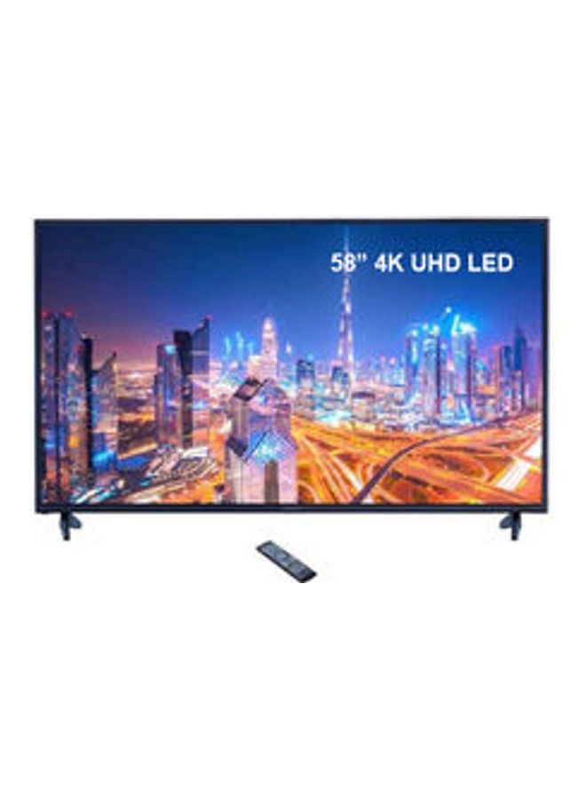 تلفزيون LED ذكي بدقه 4K فائقه الوضوح مقاس 58 بوصه UHD60SLEDT/ UHD60SLED2 اسود