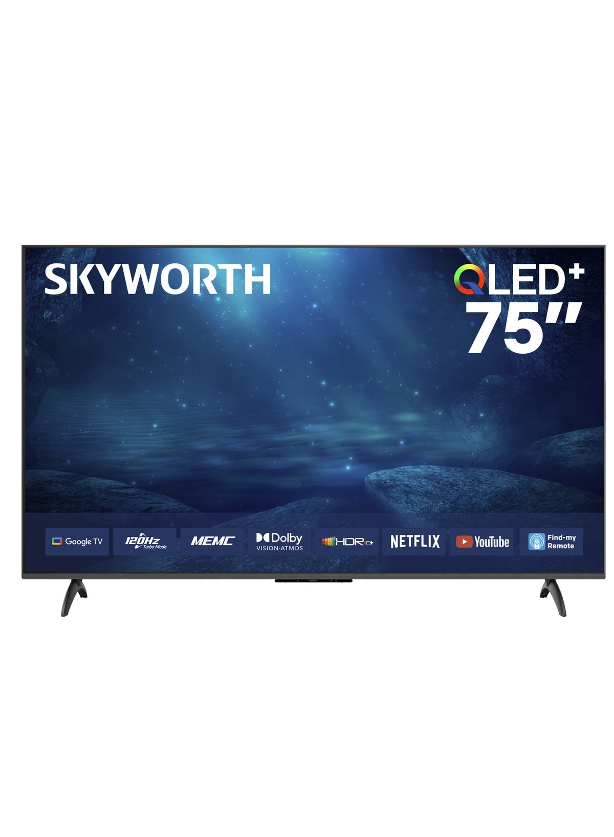 تلفزيون ذكي 75 بوصه 4K QLED+، وضع الحمايه للعين، نظام Google TV، ميزه العثور علي الريموت، دعم للذكاء الاصطناعي، وضع الالعاب، 120 هرتز وتقنيات Dolby Vision وDolby Atmos وHDR10+، 2025، ضمان سنتين، موديل 75Q6820H، اسود 75Q6820H اسود