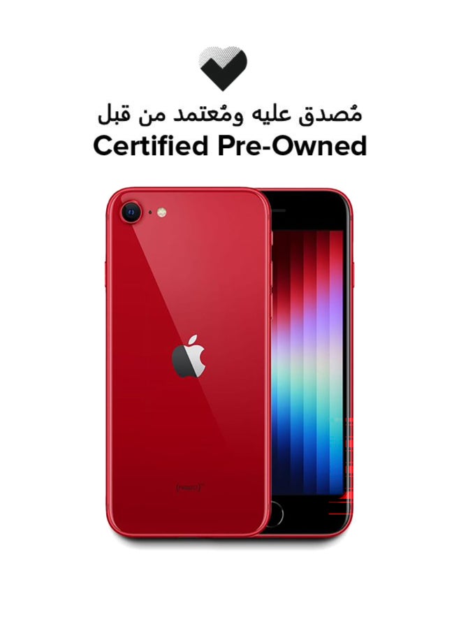 معتمد مسبقا - iPhone SE 3 بشريحه واحده 5G 64GB احمر - النسخه الدوليه