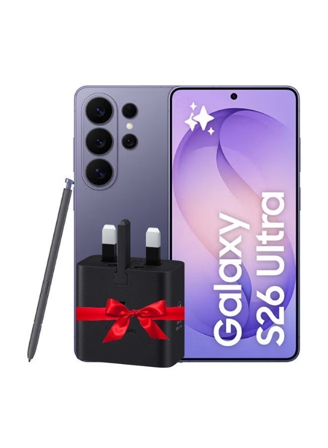 Galaxy S26 Ultra Dual SIM Cobalt Violet 12GB RAM 256GB 5G - Middle East Version With Free 25W Super Fast Charger Type C