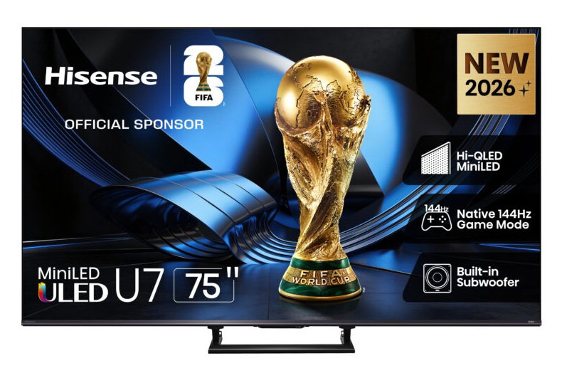 شاشه تلفزيون هايسنس 75 بوصه سمارت، 4K UHD، لوحه Mini LED، تقنيه HDR، معدل تحديث 144 هرتز - 75U7S