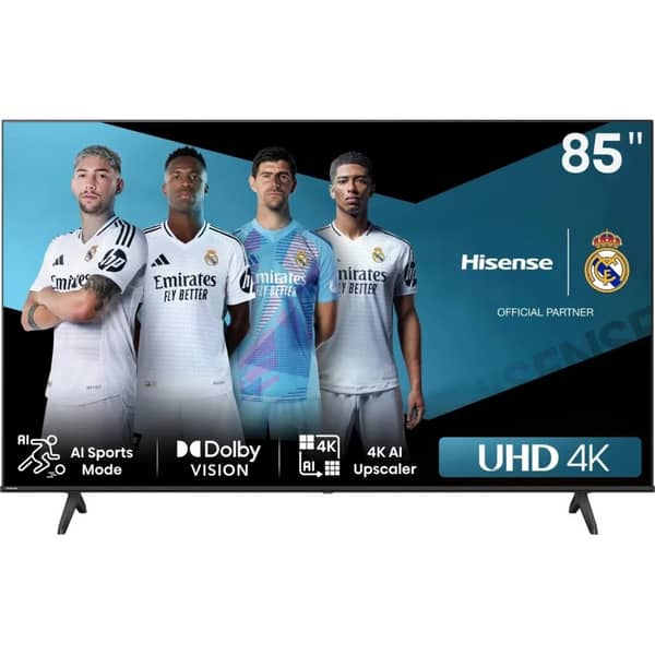 تلفزيون هايسينس سلسله A6 الذكي بدقه 4K Ultra HD مقاس 85 بوصه (موديل 2026) 85A62N