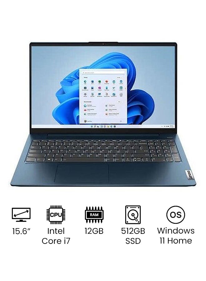 لابتوب IdeaPad 5 15ITL05 مع شاشه تعمل باللمس FHD IPS بحجم 15.6 بوصه، مع معالج Intel Core i7-1165G7/ذاكره RAM سعه 12GB/قرص SSD سعه 512GB/رسومات Intel Iris Xe/نظام Windows 11 Home