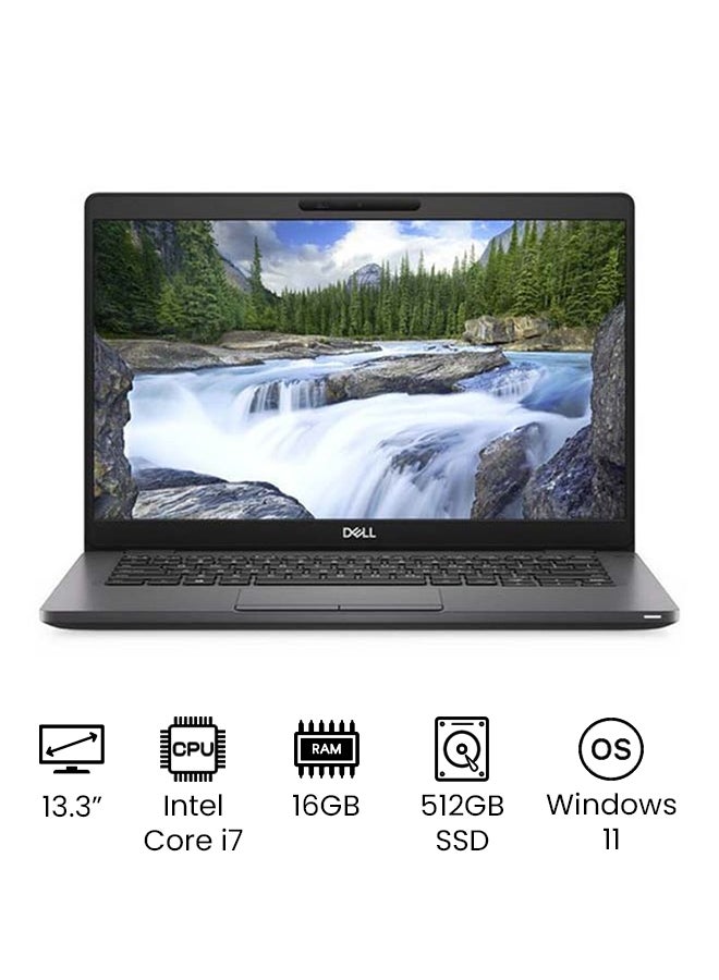 لابتوب لاتيتيود 5300 بشاشه بدقه كامله الوضوح مقاس 13.3 بوصه ومعالج كور i7/ذاكره رام 16 جيجابايت/محرك اقراص SSD سعه 512 جيجابايت/بطاقه رسومات انتل 620 بدقه فائقه الوضوح/اصدار عالمي/نظام تشغيل ويندوز 11 اللغه الانجليزيه اسود