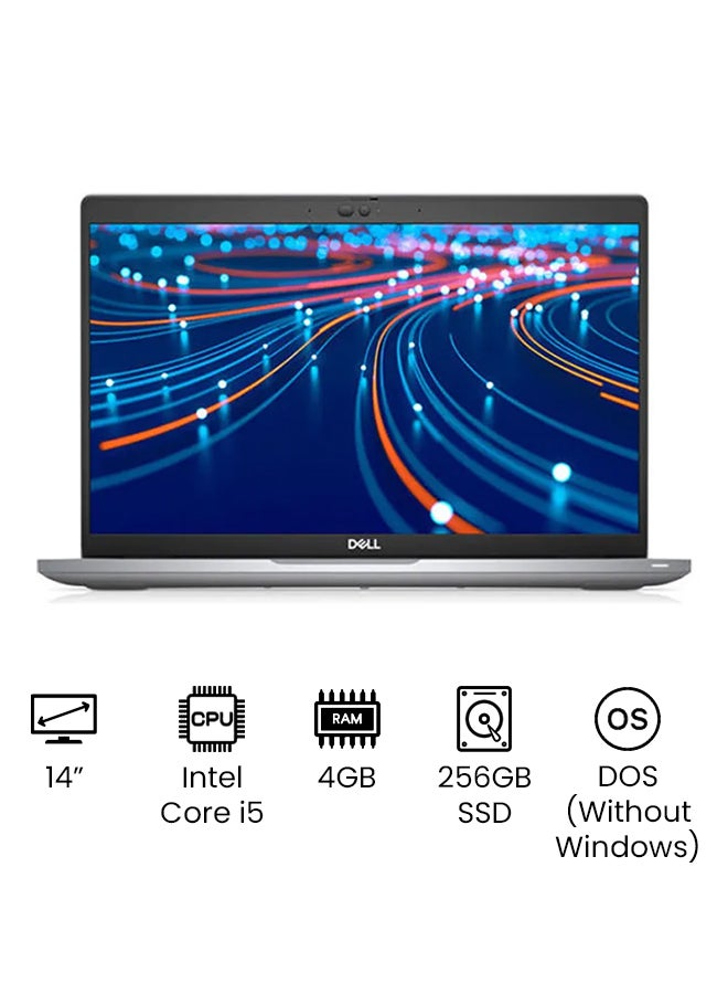 لابتوب لاتيتيود 5420 مقاس 14 بوصه بدقه Full HD مع معالج Intel Core i5-1135G7 من الجيل الحادي عشر وذاكره RAM سعه 4 جيجابايت وقرص SSD سعه 256 جيجابايت - مدمج - DOS (بدون ويندوز) / النسخه الدوليه