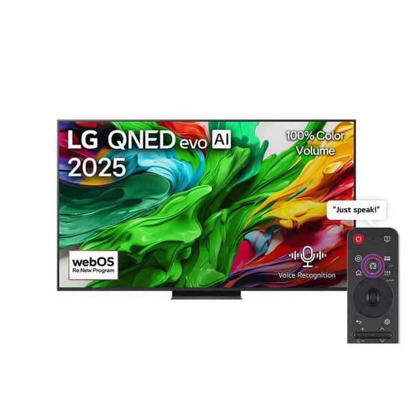 تلفزيون ال جي ايفو QNED86 الذكي بتقنيه ميني LED QNED ودقه 4K يدعم الذكاء الاصطناعي بنظام webOS25 مقاس 65 بوصه مزود بجهاز تحكم ماجيك مع دعم دولبي (موديل 2025)