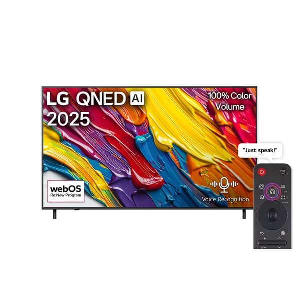تلفزيون ال جي QNED82 الذكي بتقنيه QNED ودقه 4K يدعم الذكاء الاصطناعي بنظام webOS25 مقاس 86 بوصه مزود بجهاز تحكم ماجيك HDR10 (موديل 2025)