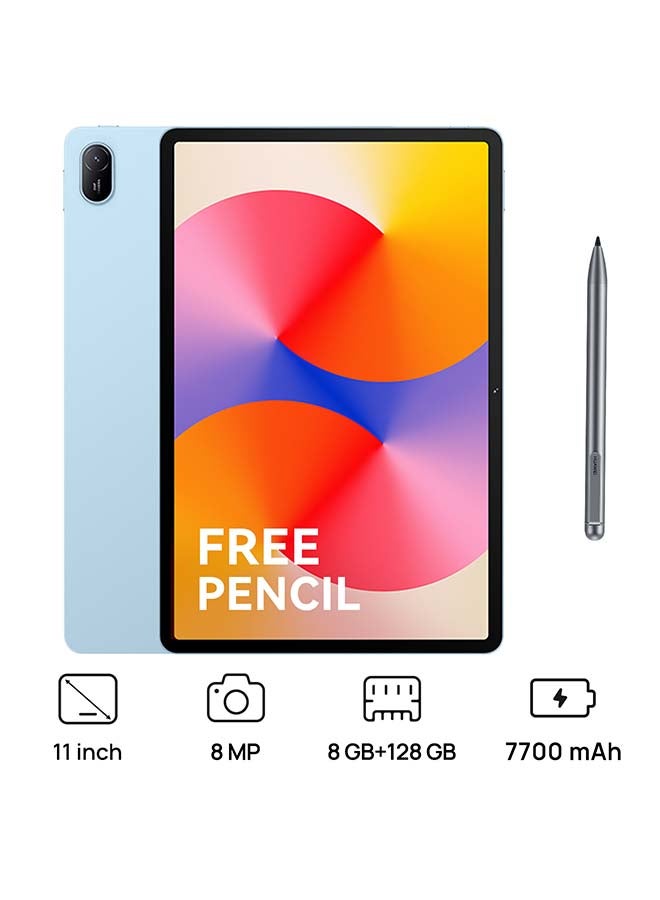 جهاز Matepad SE مقاس 11 بوصه باللون الازرق الكريستالي وذاكره الوصول العشوائي (RAM) سعه 8 جيجابايت وسعه 128 جيجابايت واي فاي - اصدار الشرق الاوسط مع صندوق وارد للقلم
