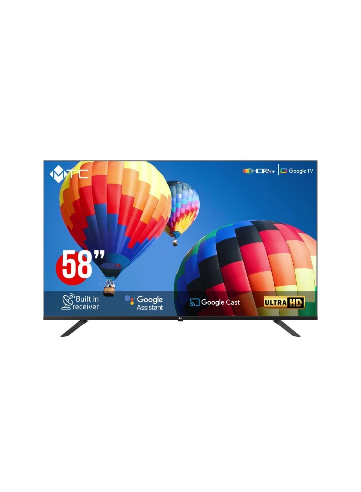 شاشه تلفزيون ام تي سي سمارت، 58 بوصه، دقه 4K UHD، تلفزيون جوجل - MT58UH600GO