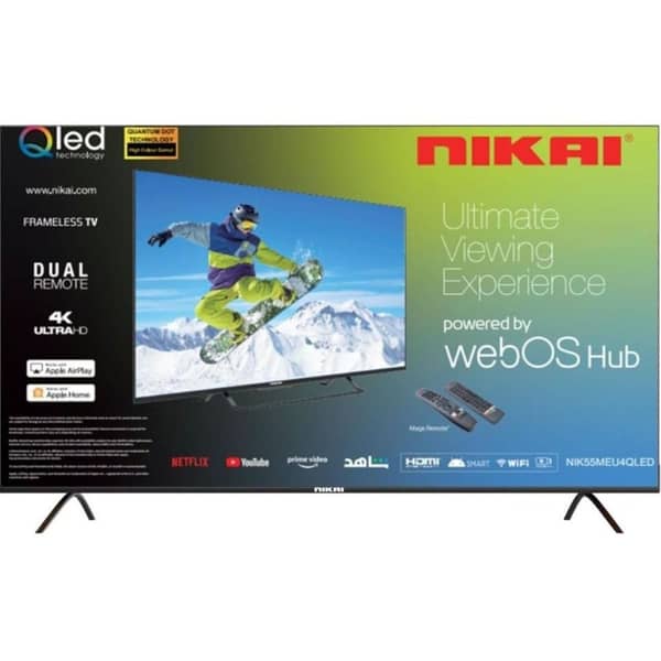 تلفزيون نيكاي الذكي بشاشه QLED دقه 4K UHD مقاس 55 بوصه (موديل 2026) NIK55MEU4QLED1