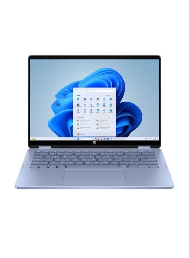 OmniBook 5 Flip x360 Laptop With 14INch WUXGA (1920x1200) Display, Core Ultra 7 355 Processor/16GB RAM DDR5/51GB SSD/Intel Graphics/Windows 11 Home/ English/Arabic Sky Blue English/Arabic Sky Blue