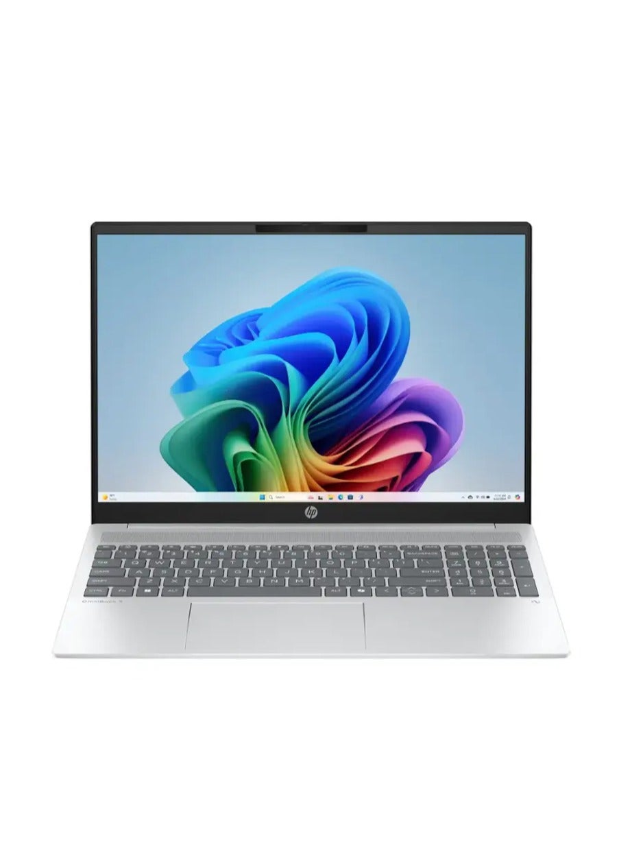 لابتوب اومني بوك 5 بشاشه 16 بوصه، معالج كور i5-1334U/ذاكره RAM 8GB/قرص SSD سعه 512GB/رسومات انتل ايريس Xe/ويندوز 11 هوم بلون جليدي فضي