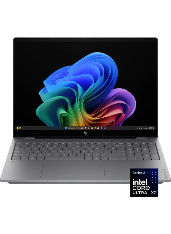 لابتوب اومني بوك X كوبايلوت+ PC 16-BG0013DX بشاشه OLED 2K بحجم 16 بوصه، مع معالج انتل كور الترا X7 358H/32 جيجابايت RAM DDR5/2 تيرابايت SSD/ويندوز 11 برو+ اوفيس 2024 مدي الحياه