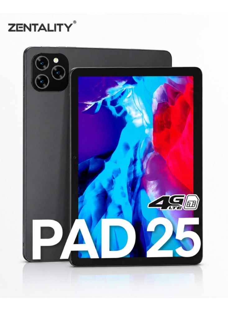 تابلت PAD 25 بشاشه 10.1 بوصه، رام 4 جيجابايت، ذاكره 64 جيجابايت، 4G LTE، بطاريه 7000 مللي امبير، اندرويد 9 مع كيبورد وماوس وقلم، رمادي