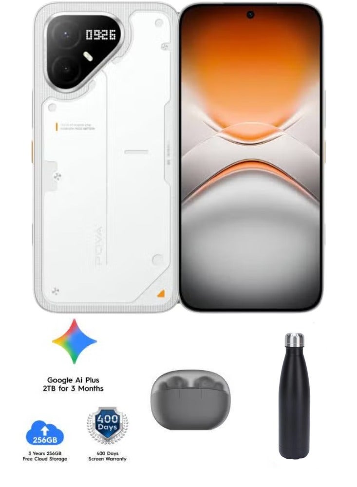 POVA 8 Pro 5G Dual Sim Arc White 12GB RAM 256GB With Free Gifts - Middle East Version