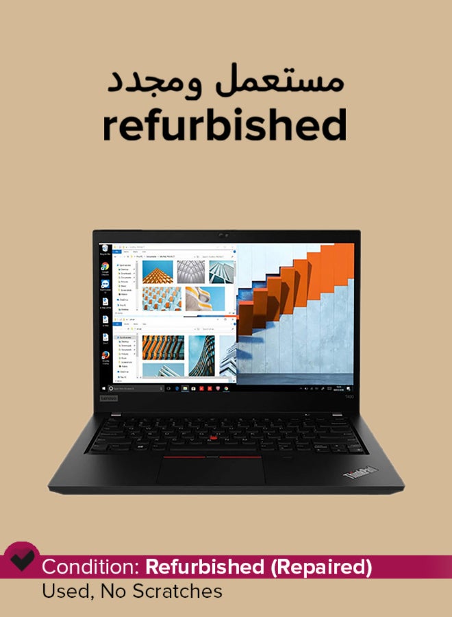 مستعمل ومجدد - لابتوب ثينك باد T490 (2020) بشاشه مقاس 14 بوصه، معالج انتل كور i7/الجيل الثامن/ذاكره رام سعه 8 جيجابايت/محرك اقراص SSD سعه 256 جيجابايت/بطاقه رسومات انتل بدقه فائقه الوضوح 620 اللغه الانجليزيه اسود