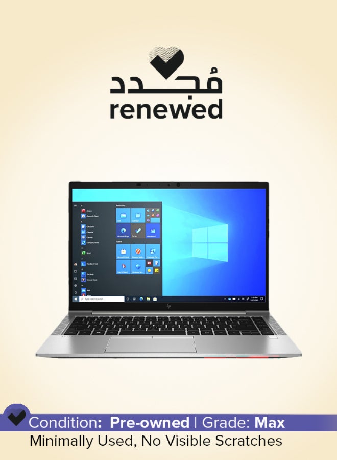 Renewed -Elitebook 840 G8 Laptop With Bag & Flash Drive, Antivirus/Full HD 14-Inch Display/Core i5-1145G7/16GBRAM/256GB SSD/Intel Iris graphics/Windows 10/ English-Arabic Silver English/Arabic silver