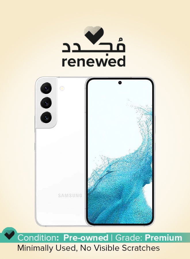 مجدد - جالاكسي S22 256GB 8GB RAM شريحه واحده ابيض شبح - النسخه الدوليه