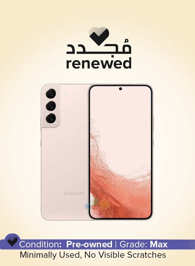 مجدد - جالاكسي S22+ شريحه واحده + eSim ذهب وردي 8GB RAM 128GB 5G - النسخه الدوليه