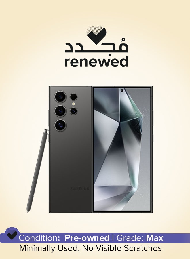 مجدد - جالكسي S24 الترا ثنائي الشريحه تيتيوم اسود 12 جيجابايت رام 256 جيجابايت 5G - النسخه الدوليه