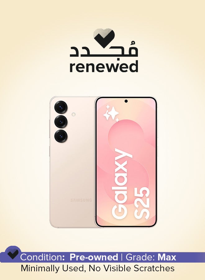 Renewed - Galaxy S25 AI Dual SIM Pinkgold 12GB RAM 128GB 5G