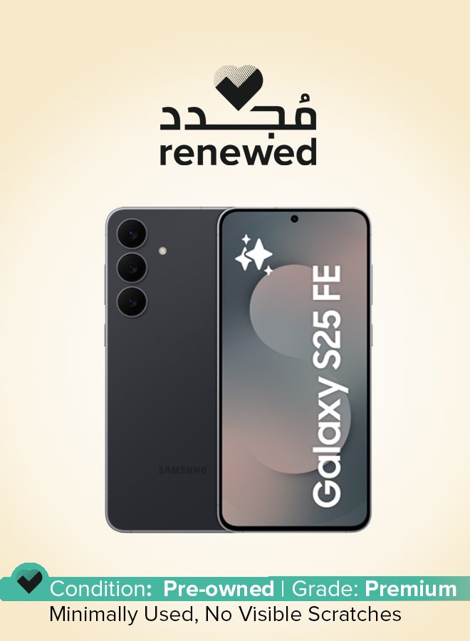 Renewed - Galaxy S25 FE AI Dual SIM 5G Jetblack 8GB RAM 128GB - International Version