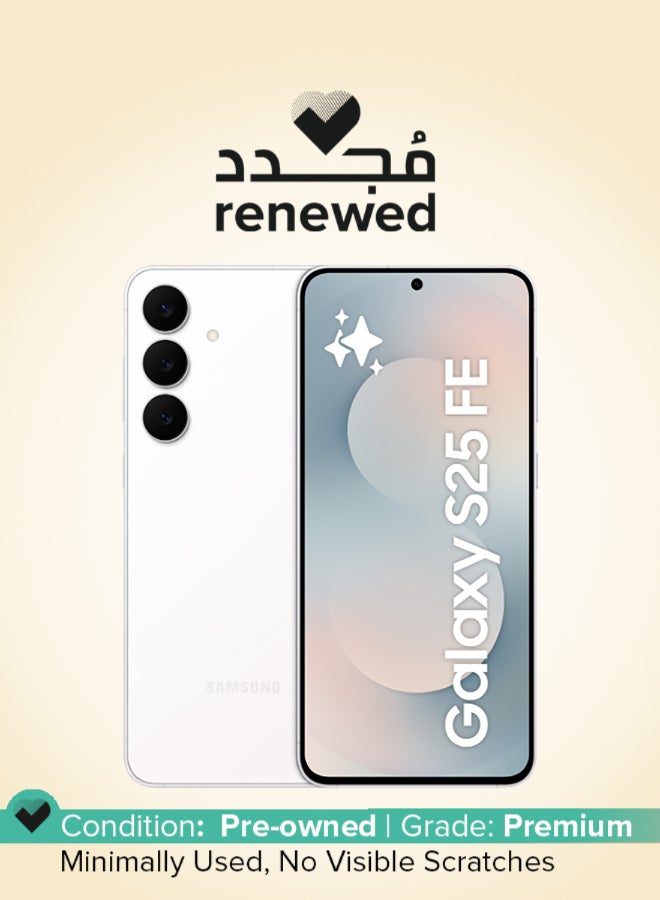 Renewed - Galaxy S25 FE AI Dual SIM 5G White 8GB RAM 256GB - Middle East Version