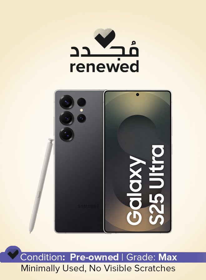 Renewed - Galaxy S25 Ultra Dual SIM Titanium Black 12GB RAM 1TB 5G - International Version