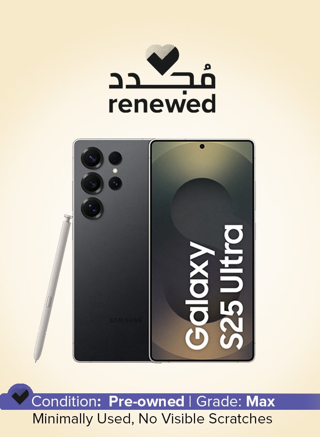 مجدد - جالاكسي S25 الترا ثنائي الشريحه تيتيوم اسود 12 جيجابايت رام 256 جيجابايت 5G - النسخه الدوليه