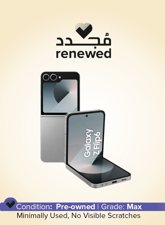 Renewed - Galaxy Z Flip 6 Single SIM + eSIM Silver Shadow 12GB RAM 512GB 5G - Middle East Version