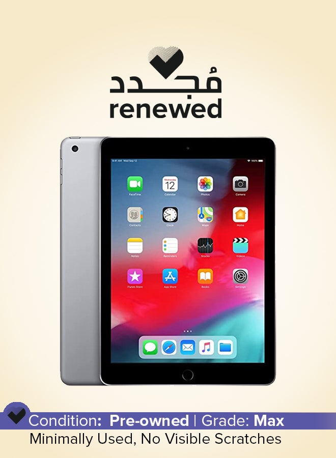 تم تجديده - ايباد 6 (2018) مقاس 9.7 بوصه، وذاكره الوصول العشوائي (RAM) سعه 2 جيجابايت، وسعه 128 جيجابايت، وواي فاي