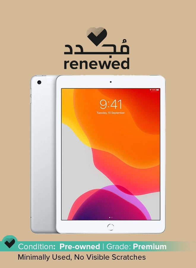 تجديد - ايباد الجيل السابع مع فيس تايم 10.2 بوصه 32 جيجابايت واي فاي فضي