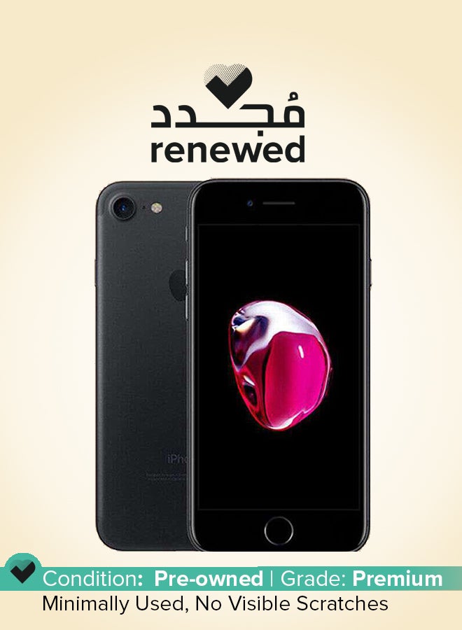 مجدد - ايفون 7 سعه 128 جيجابايت مع تطبيق فيس تايم يدعم 4G LTE اسود