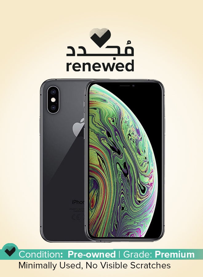 مجدد - ايفون XS 512GB رمادي فضائي 4G مع فيس تايم - النسخه الدوليه