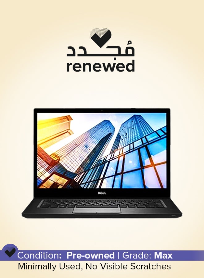 Renewed -Latitude 7490 Laptop With Bag & Flash Drive, Antivirus/Full HD 14-Inch Display /Core i5-8350U/8GBRAM/256GB SSD/Intel UHD graphics/Windows 10/ English-Arabic Black English/Arabic Matte black