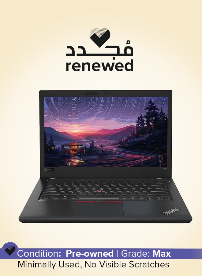 مجدد - لابتوب ThinkPad T480 بشاشه 14 بوصه، معالج Intel Core i5-8350U/الجيل الثامن/ثنائي النواه/ذاكره RAM 16GB/قرص SSD 256GB/رسومات Intel HD/Windows 10 Pro