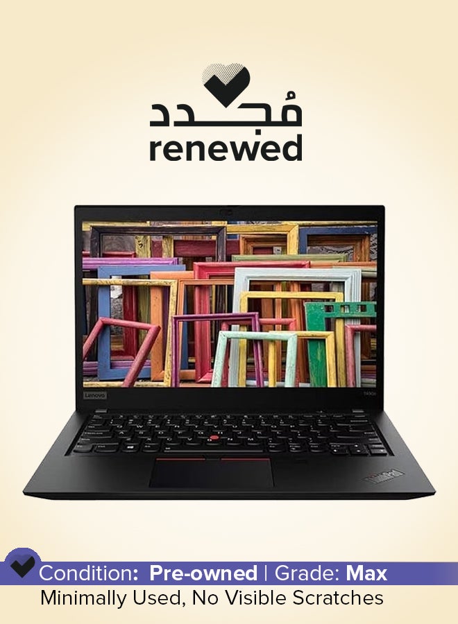 تم تجديده - كمبيوتر محمول ThinkPad T490s بشاشه مقاس 14 بوصه، Intel(R)-Core(TM)-i7/Quad Core/8th Gen/8GB RAM/256GB SSD/Windows 10 Pro