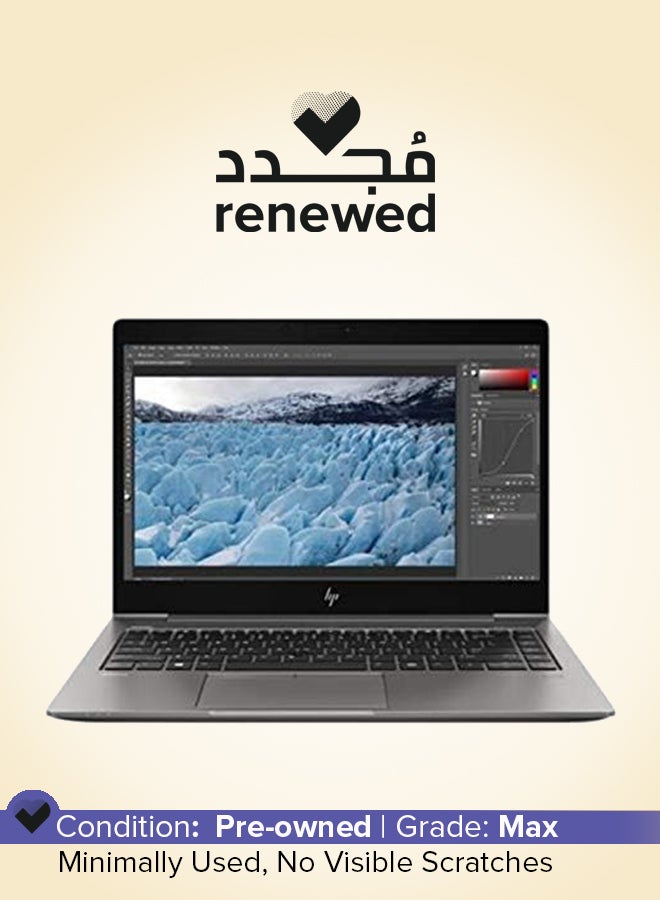 جهاز Zbook 14u G6 المجدد بشاشه تعمل باللمس IPS/FHD مقاس 14 بوصه، مع معالج Intel Core i5-8265U رباعي النواه/ذاكره RAM سعه 8GB بتردد 2400 DDR4/قرص SSD سعه 256GB/رسومات Intel UHD Graphics 620/محطه عمل متنقله/نظام Windows 10 Home
