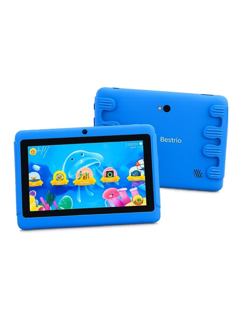 S1 Kids Tablet PC, 7INch Android 13, 4GB RAM 128GB ROM, Octa-Core CPU, Shockproof Cover, Blue