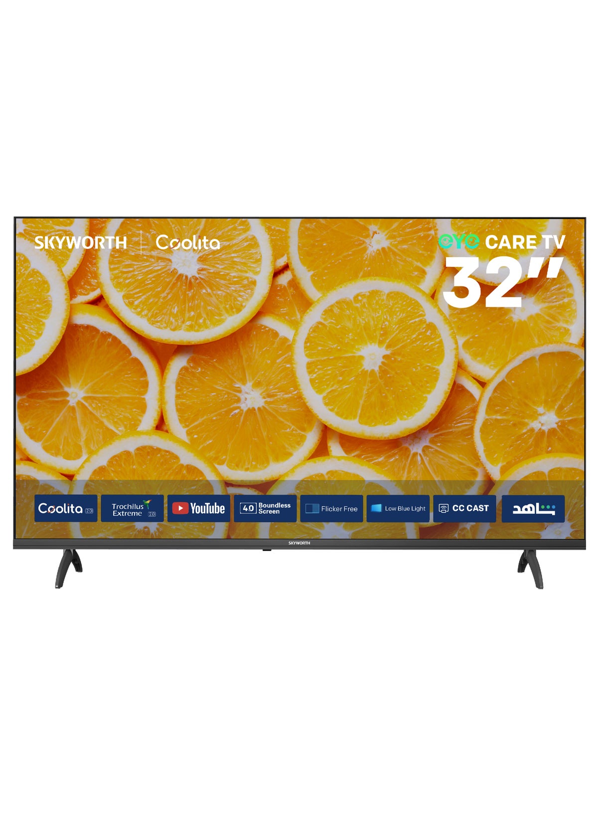 تلفزيون SKYWORTH LED بدقه 2K مقاس 32 بوصه - 32E5000G اسود