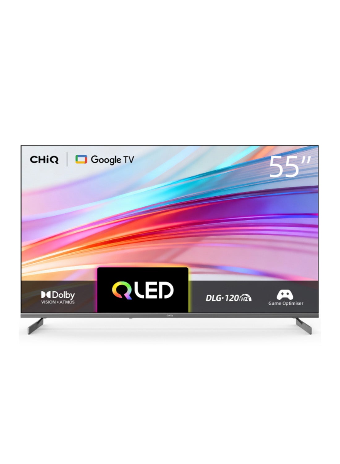 تلفاز ذكي جوجل 55 بوصه، QD، 2 جيجابايت رام + 16 جيجابايت روم، 120 هرتز، بدون اطار