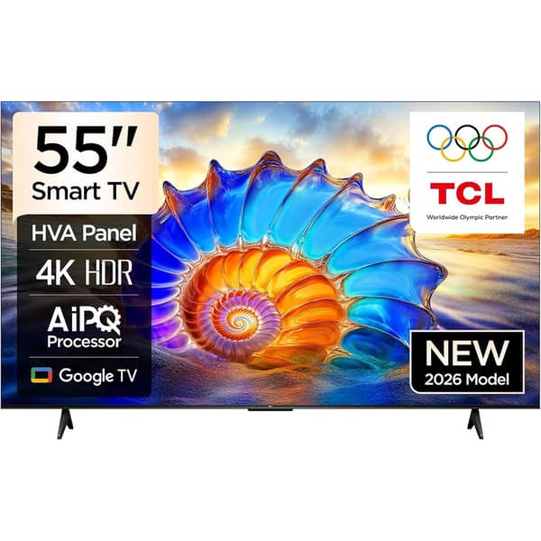 تلفزيون تي سي ال V6D دقه 4K Ultra HD مقاس 55 بوصه نظام تشغيل Google TV (موديل 2026) 55V6D