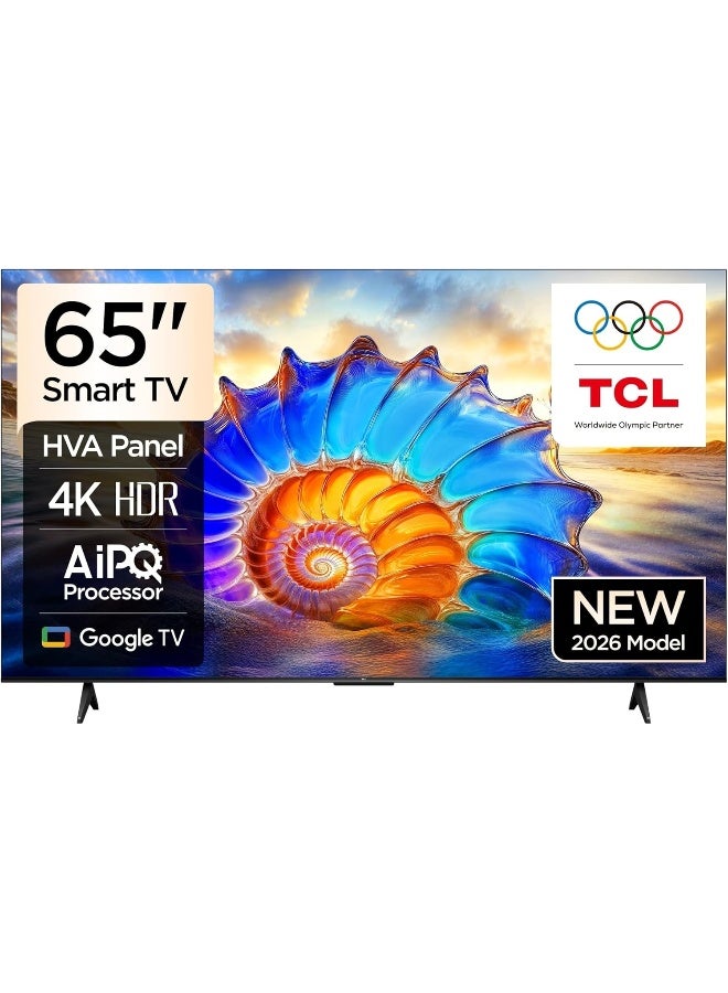 تلفاز TCL 65P61L الذكي مقاس 65 بوصه - 4K UHD HDR مع Google TV (طراز 2026)